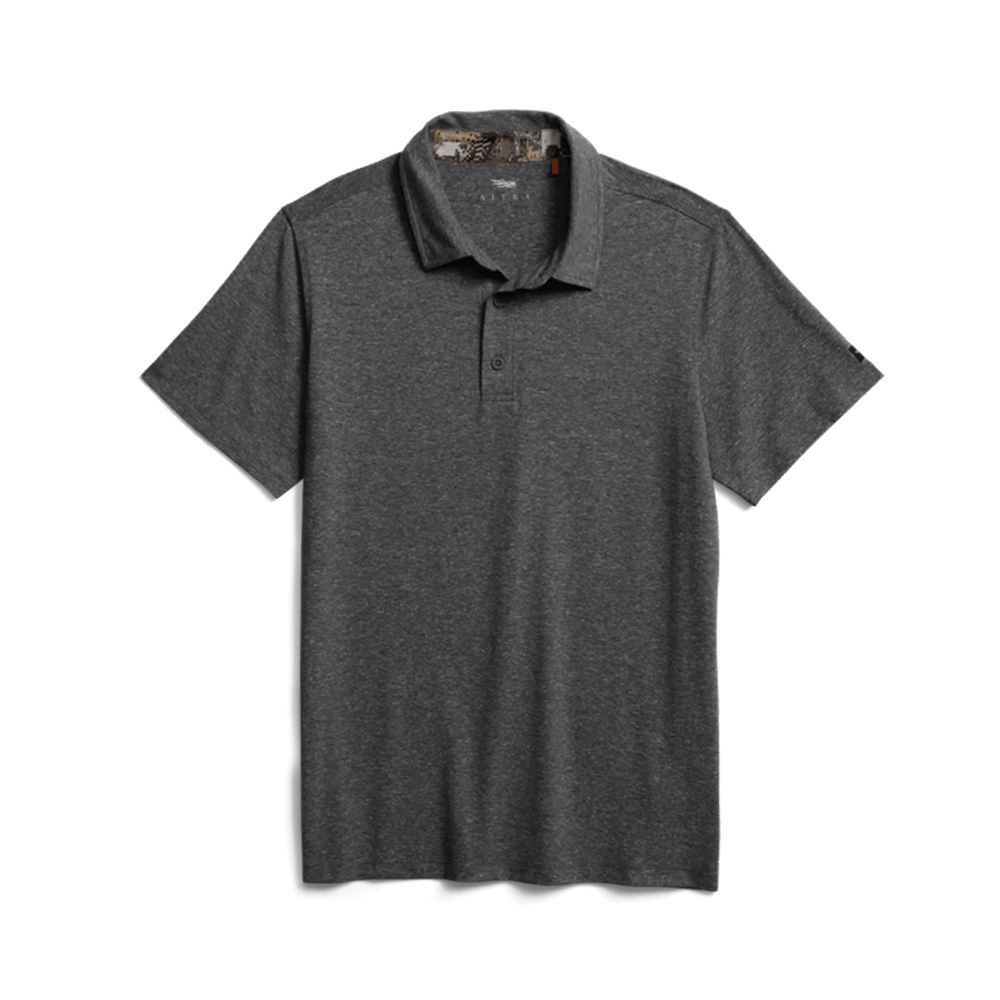 SITKA ESSENTIAL S/S POLO - OBSIDIAN HEATHER