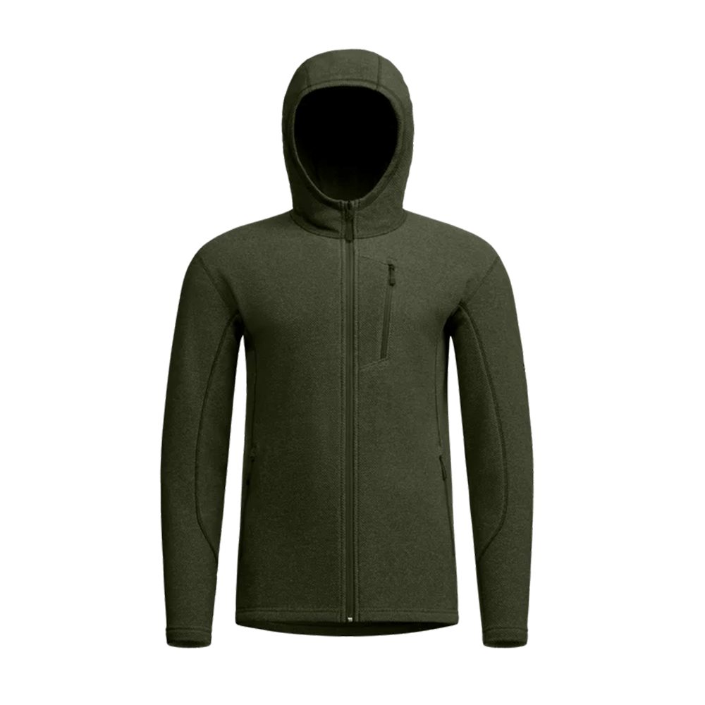 SITKA SNOWCREST F/Z HOODED FLEECE - OLIVE GREEN HEATHER