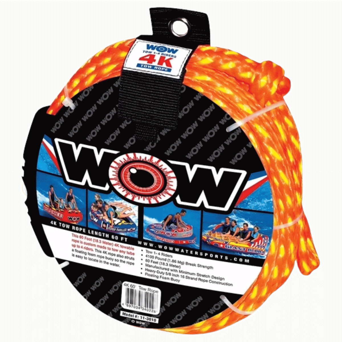 WOW SPORTS 4K TOW ROPE 60 FEET_ANGLED FRONT VIEW