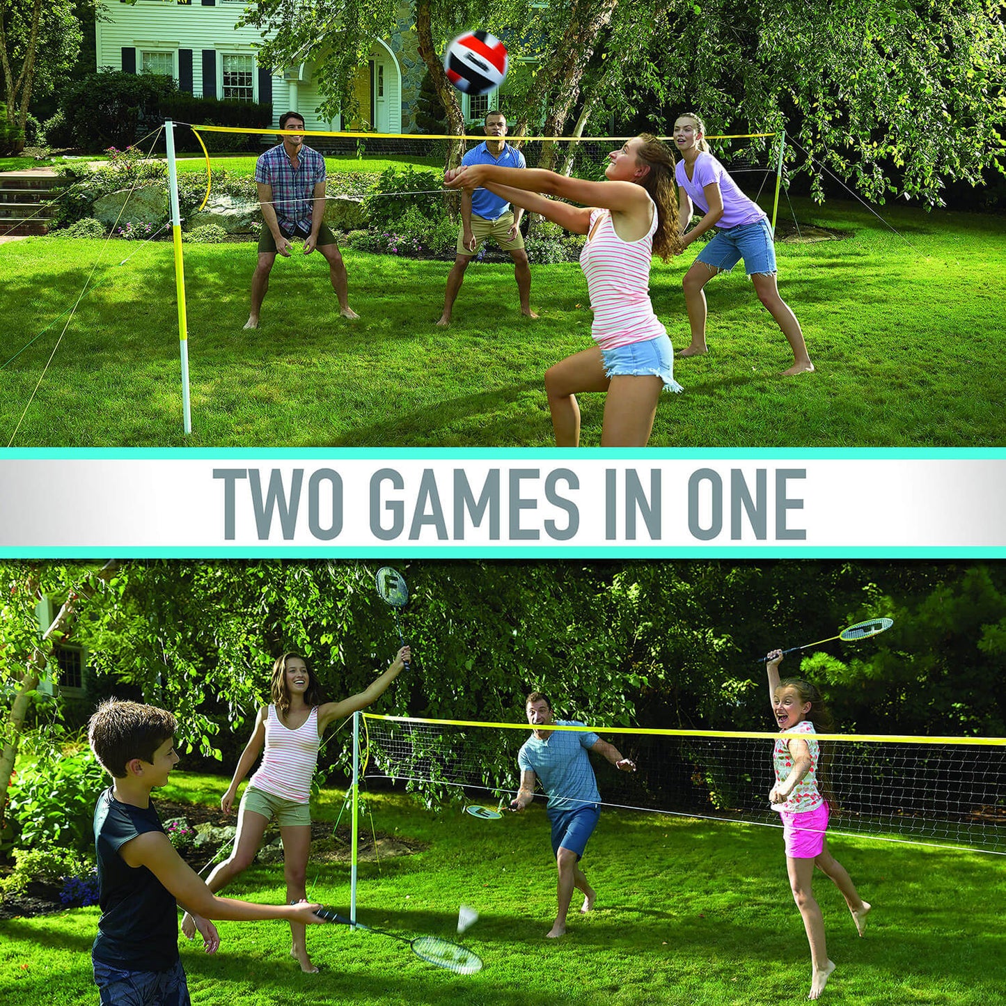 FAMILY VOLLEYBALL AND BADMINTON SET