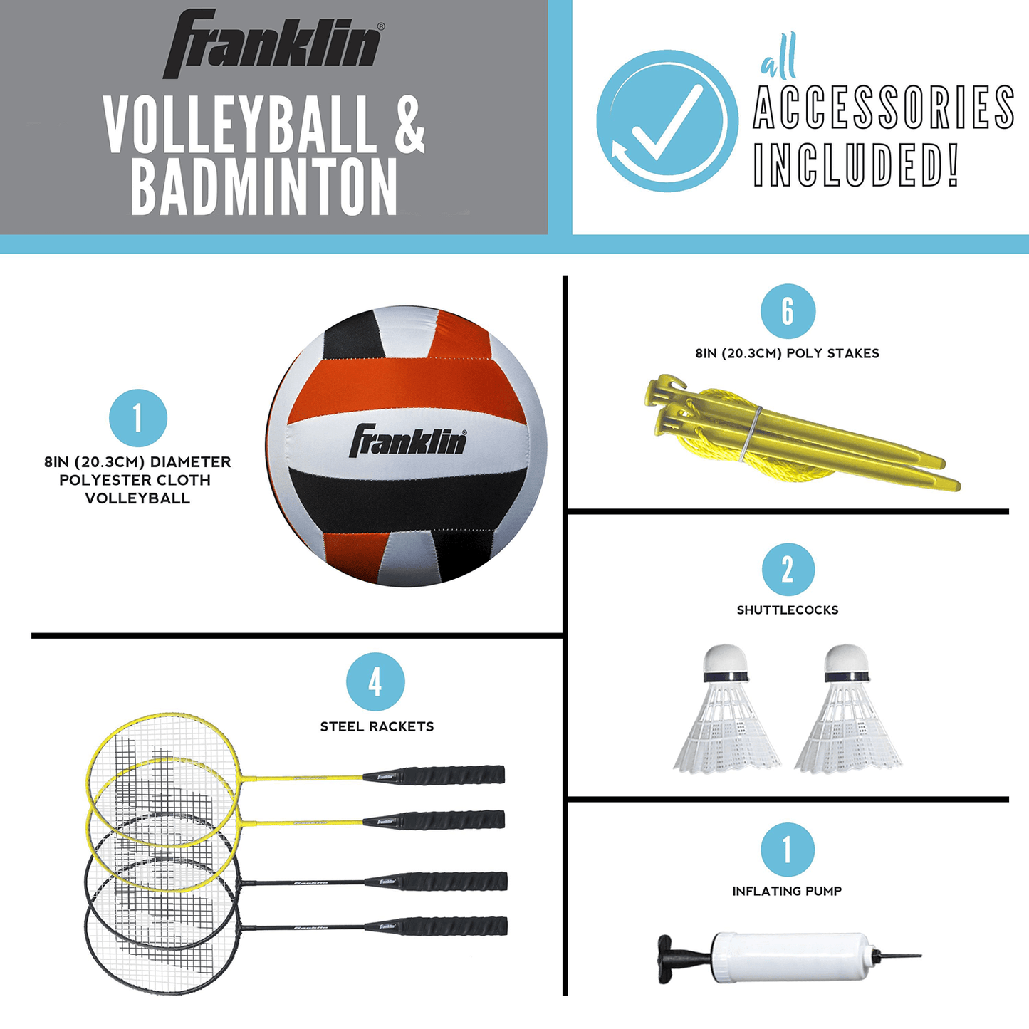 FAMILY VOLLEYBALL AND BADMINTON SET