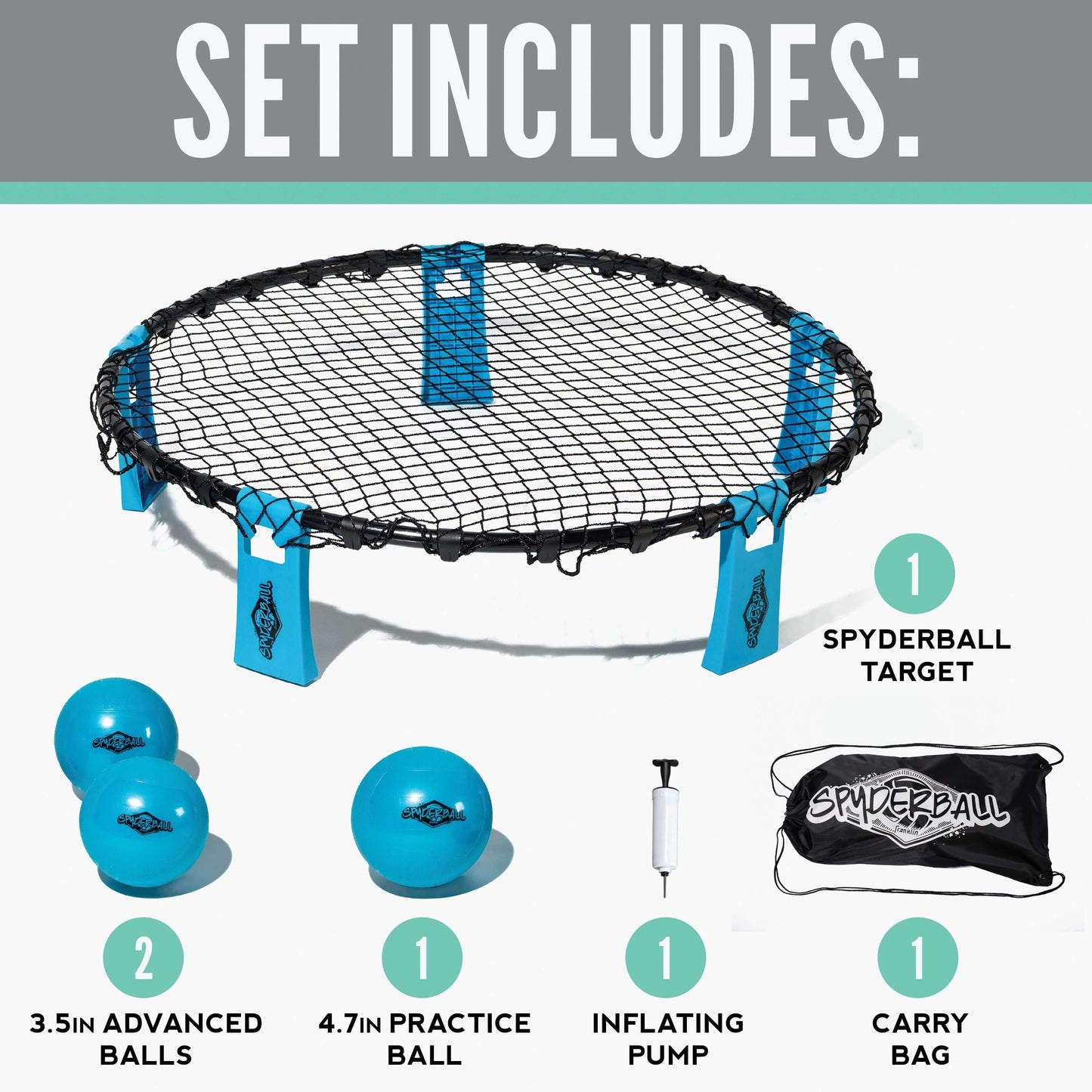 SPYDERBALL - SPIKEBALL SET showing included items