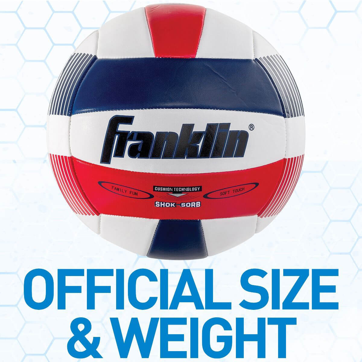 SUPER SOFT SPIKE VOLLEYBALL official size and weight