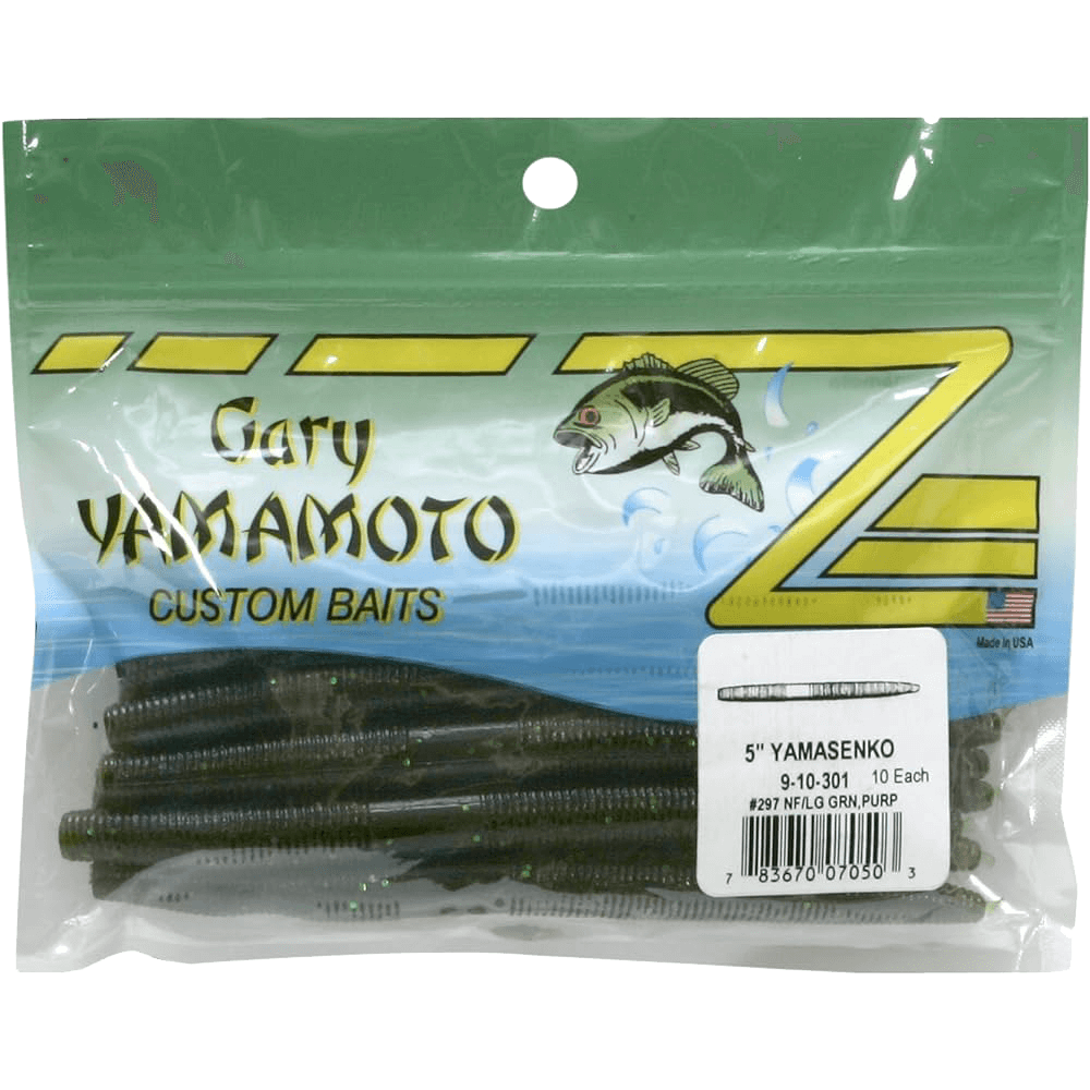 Yamamoto Senko worm 10 Pk NF/LG Green Purple 5"