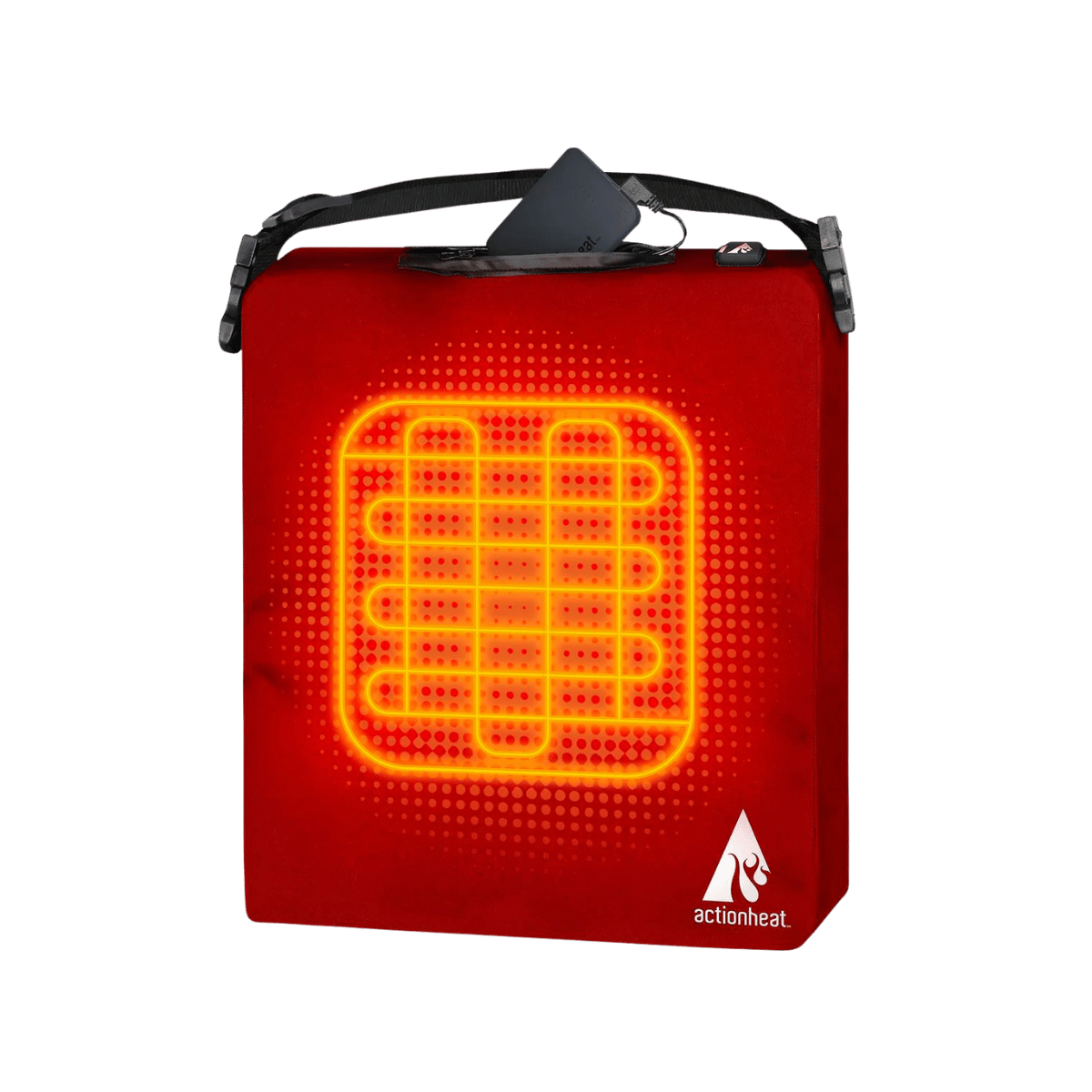 ACTIONHEAT 5V BATTERY HEATED SEAT CUSHION, RED, FRONT ANGLE