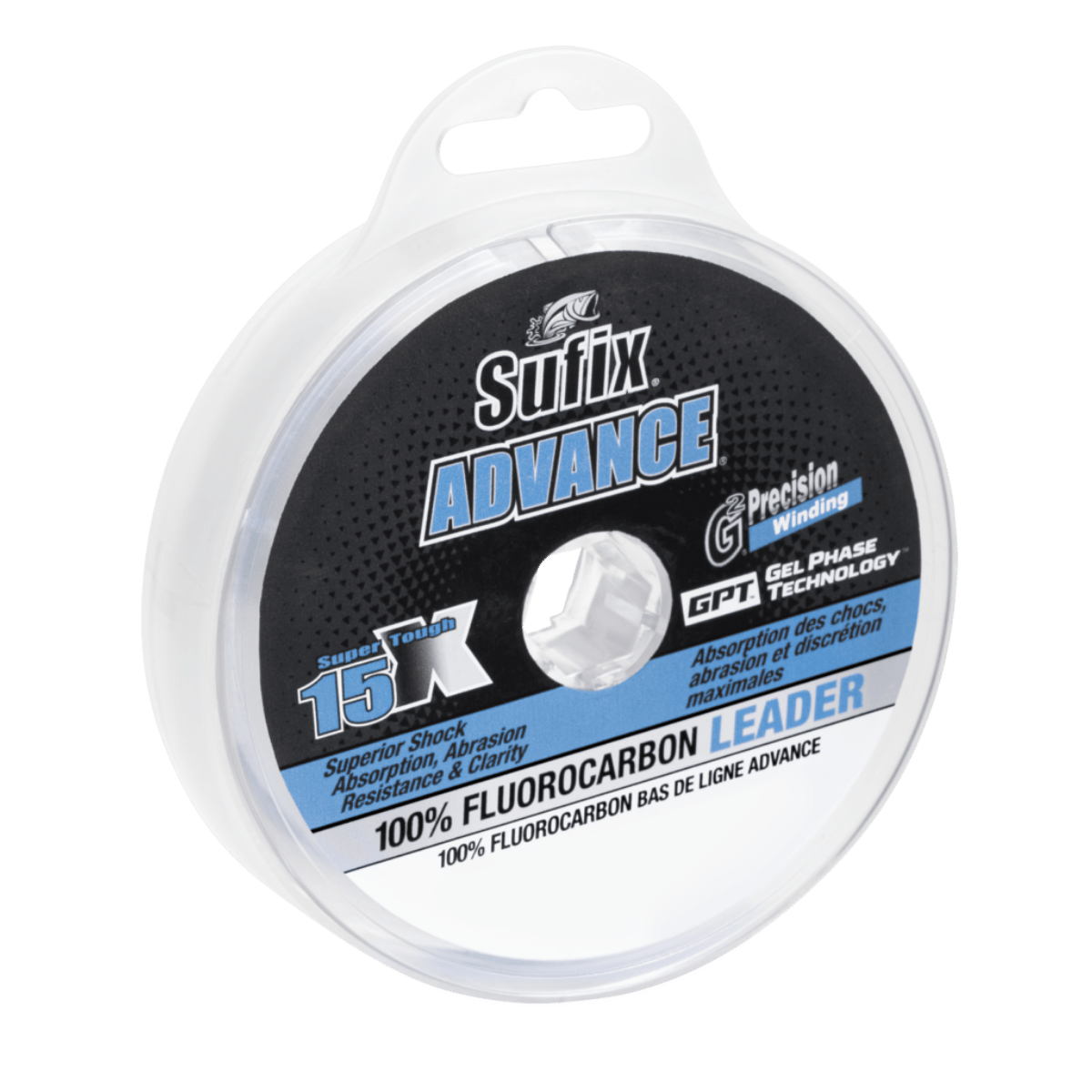 SUFIX ADVANCE FLUORO LEADER FISHING LINE 25YD 17LBS CLEAR