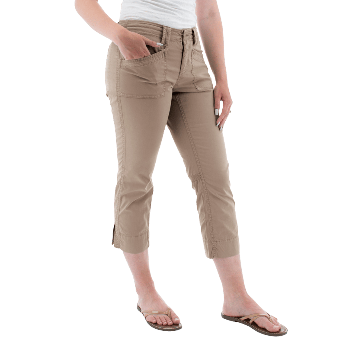 AVENTURA ARDEN ORGANIC COTTON CROP PANTS WOMENS - CINDER_FRONT ANGLE