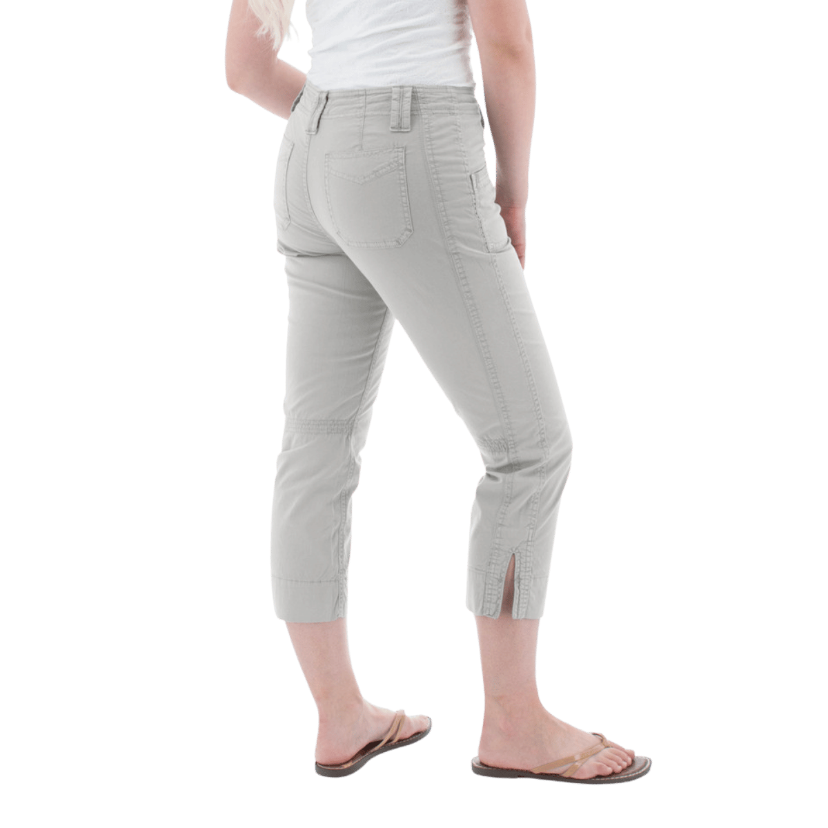 AVENTURA ARDEN ORGANIC COTTON CROP PANTS WOMENS - FOLKSTONE GREY_BACK ANGLE