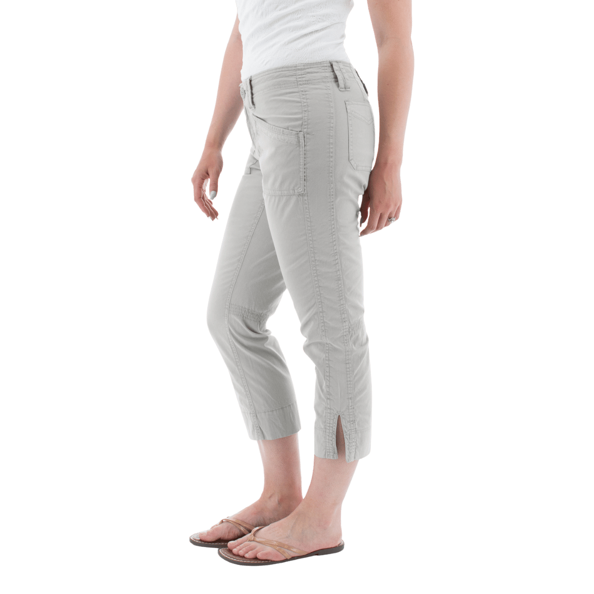 AVENTURA ARDEN ORGANIC COTTON CROP PANTS WOMENS - FOLKSTONE GREY_SIDE ANGLE