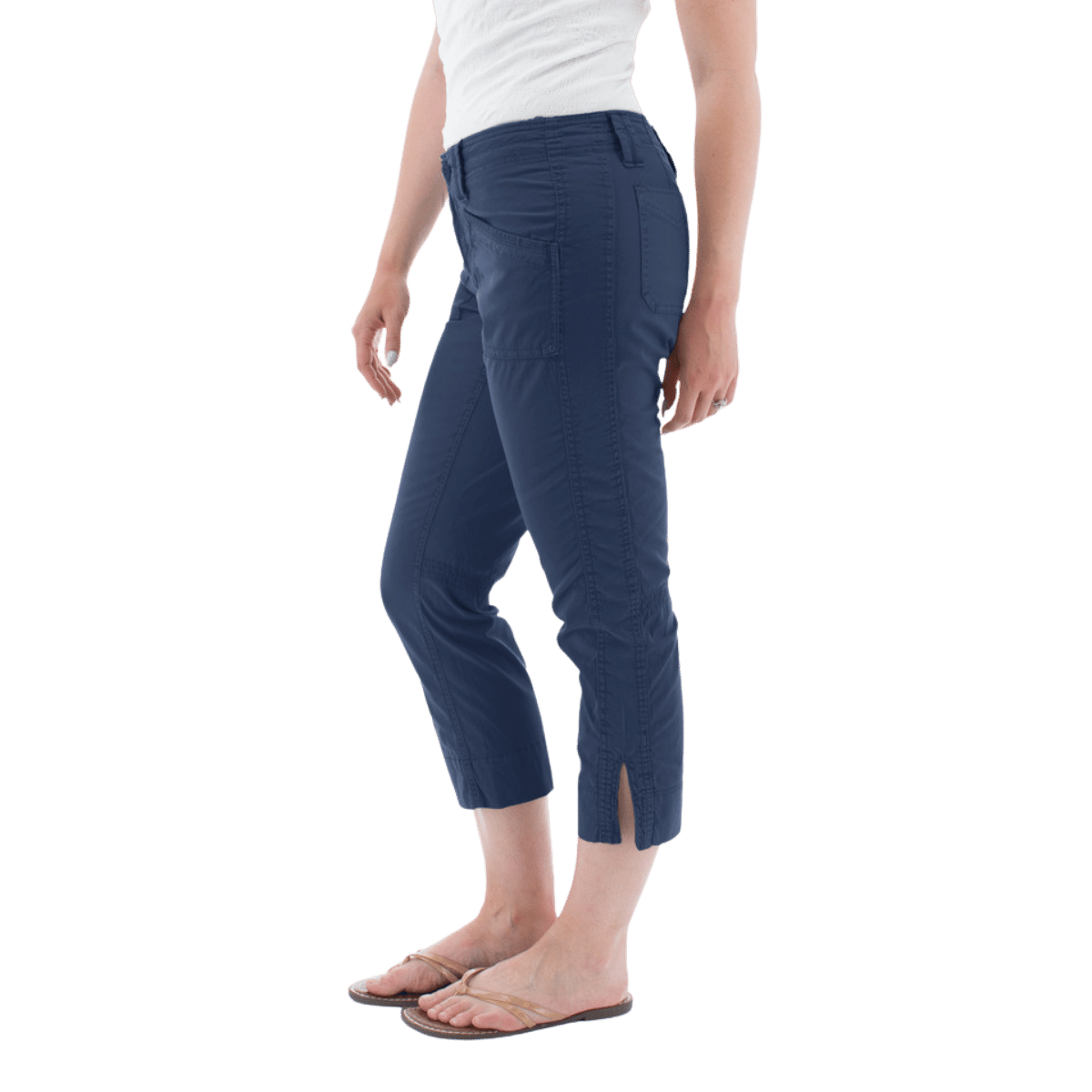 AVENTURA ARDEN ORGANIC COTTON CROP PANTS WOMENS - INSIGNIA BLUE_SIDE ANGLE