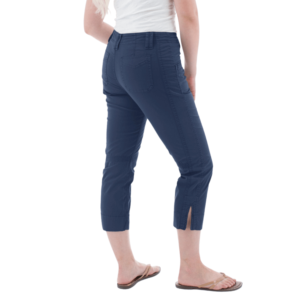 AVENTURA ARDEN ORGANIC COTTON CROP PANTS WOMENS - INSIGNIA BLUE_BACK ANGLE