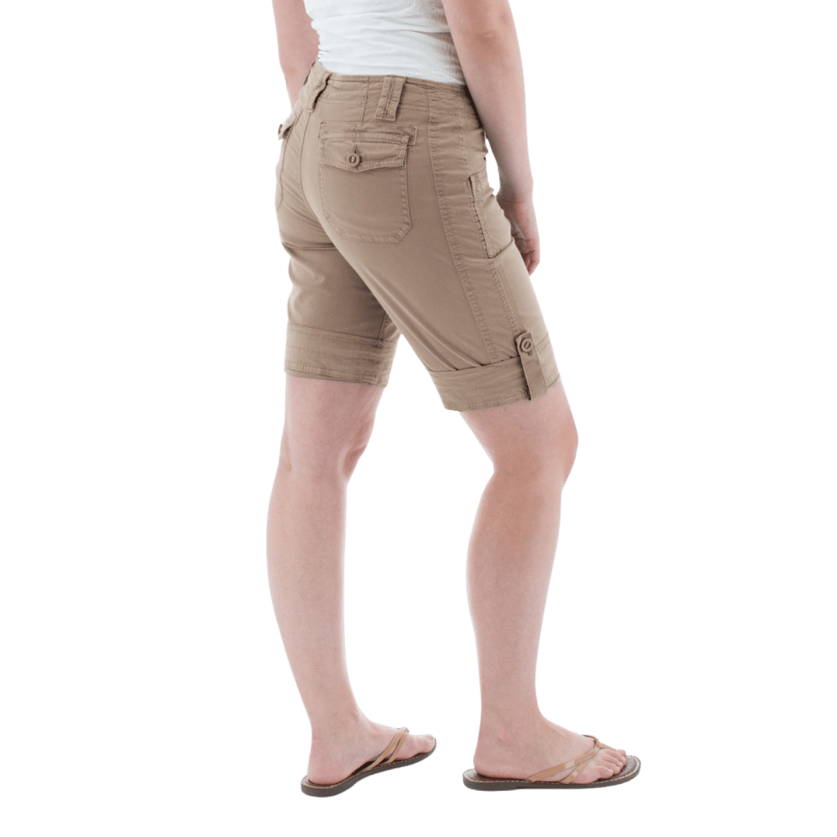 AVENTURA ARDEN ROLL-UP ORGANIC SHORTS WOMENS - CINDER_SIDE ANGLE 2