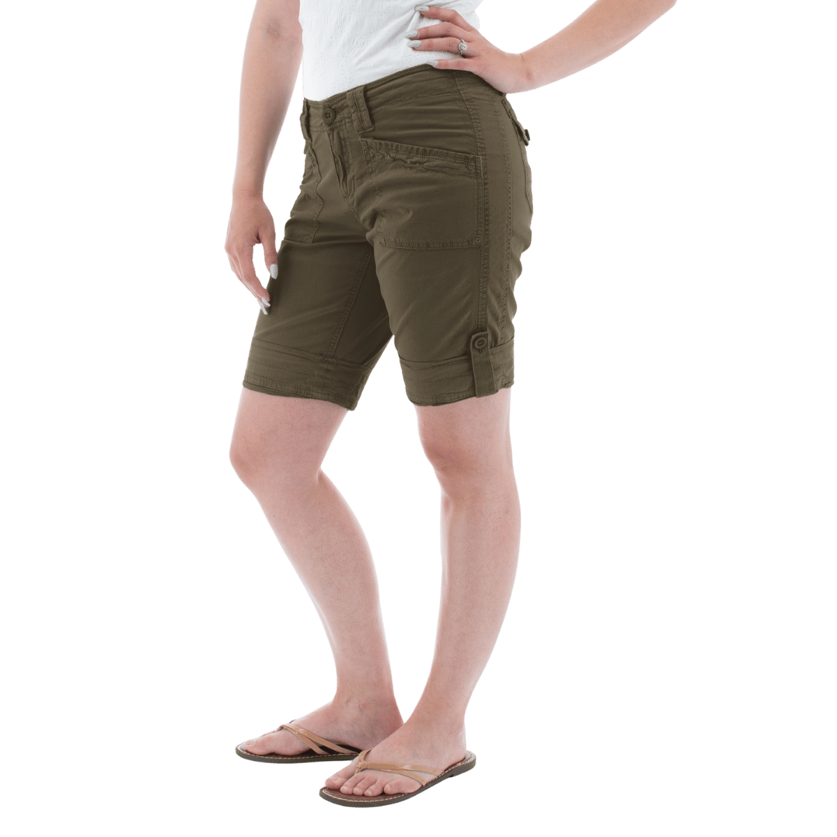 AVENTURA ARDEN ROLL-UP ORGANIC SHORT WOMENS - GRAPE LEAF_SIDE ANGLE