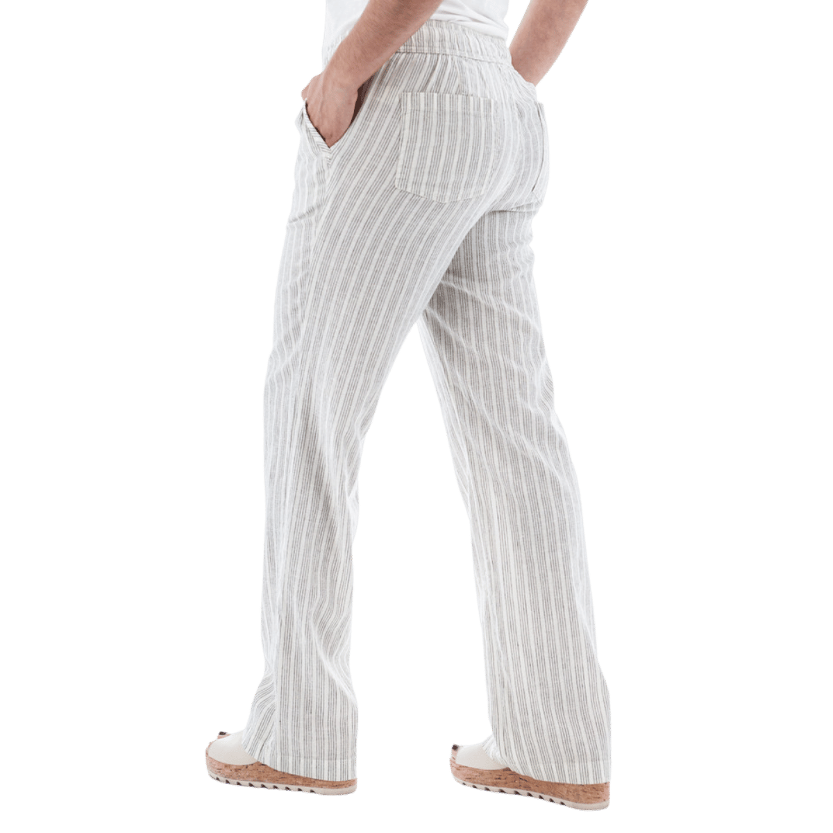 AVENTURA BREEZE PULL-ON BEACH PANTS WOMENS - EGRET_BACK ANGLE