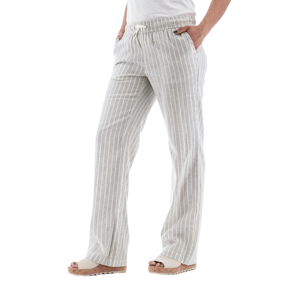 AVENTURA BREEZE PULL-ON BEACH PANTS WOMENS - EGRET_SIDE ANGLE