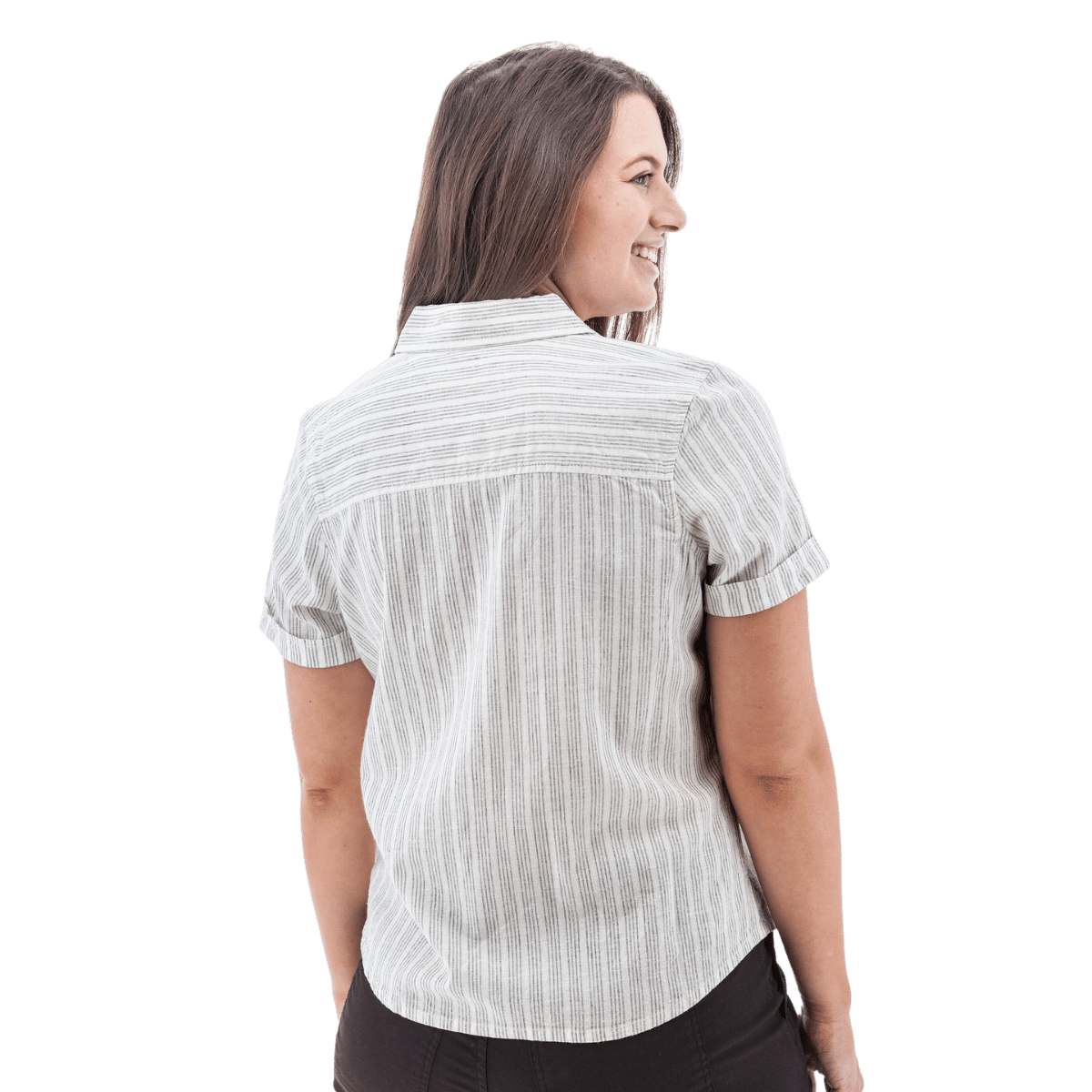 AVENTURA BREEZY POPOVER CAMP SHIRT WOMENS - EGRET_BACK ANGLE