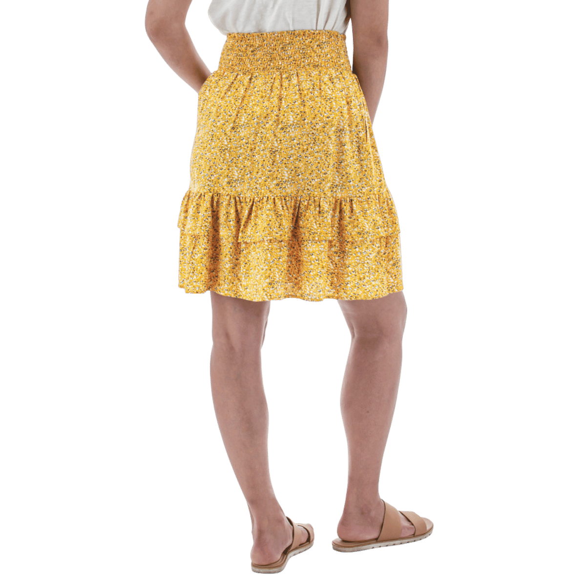 AVENTURA DELL SKIRT - GOLDEN CREAM_BACK ANGLE