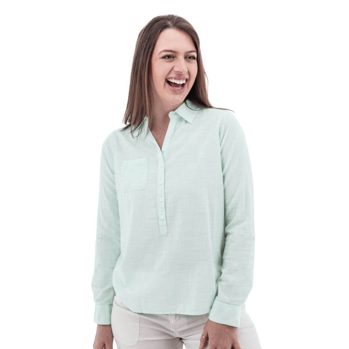 AVENTURA DEVON POPOVER TOP WOMENS - FAIR AQUA