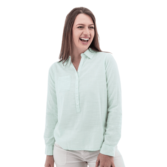 AVENTURA DEVON POPOVER TOP WOMENS - FAIR AQUA