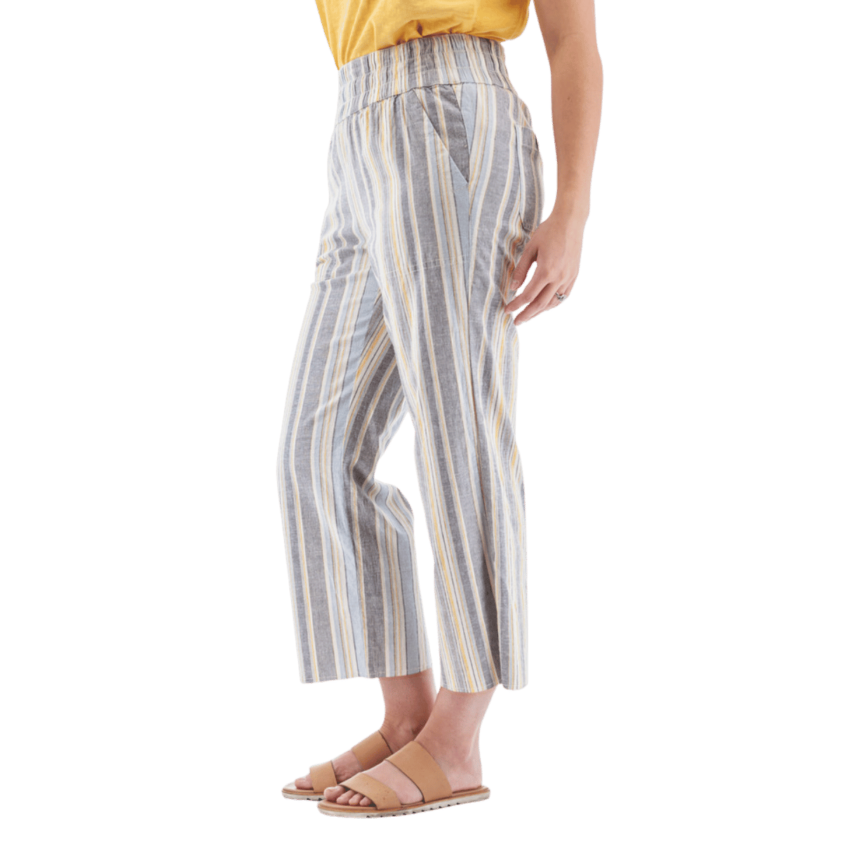 AVENTURA SHORELINE CROP PANTS WOMENS - CASHMERE BLUE_SIDE ANGLE