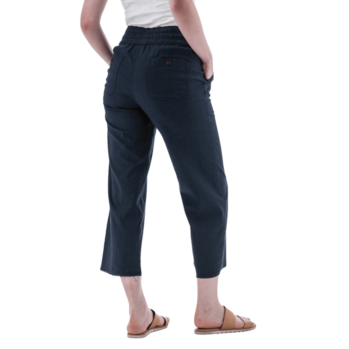AVENTURA TEMPLE PULL-ON CROP PANTS WOMENS - BLACK IRIS_BACK ANGLE