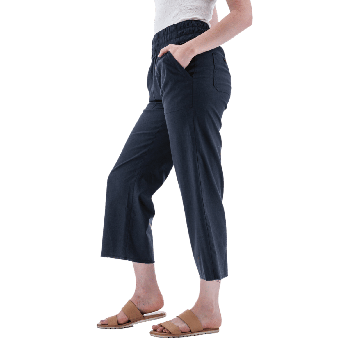 AVENTURA TEMPLE PULL-ON CROP PANTS WOMENS - BLACK IRIS_SIDE ANGLE