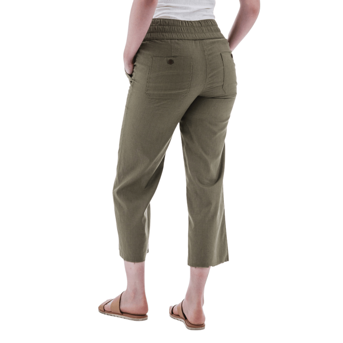 AVENTURA TEMPLE PULL-ON CROP PANTS WOMENS - GRAPE LEAF_BACK ANGLE