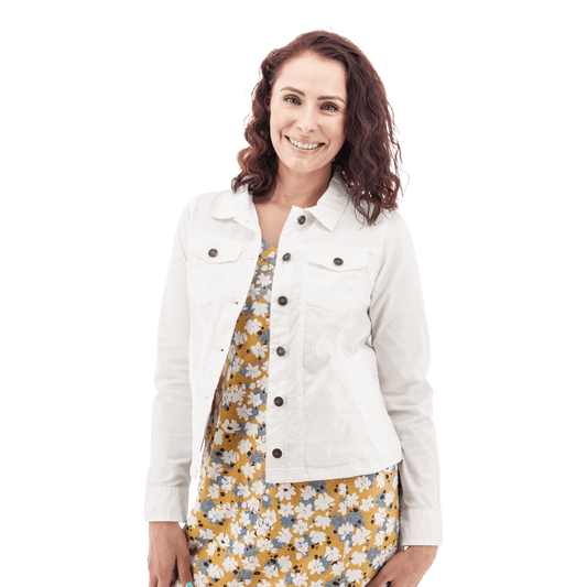 AVENTURA ARDEN ORGANIC JEAN STYLE WOMENS JACKET - WHITE