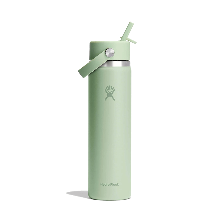 HYDRO FLASK WIDE MOUTH BOTTLE WITH FLEX STRAW CAP 24OZ ALOE