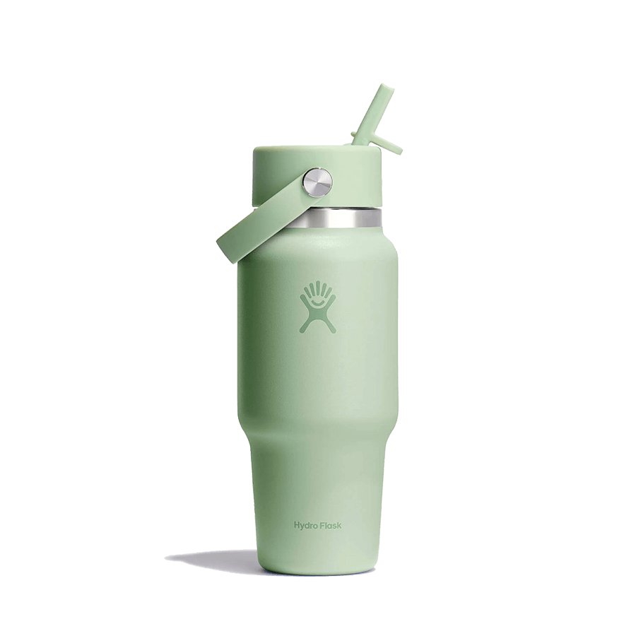 HYDRO FLASK WIDE MOUTH TRAVEL BOTTLE WITH FLEX STRAW 24OZ ALOE