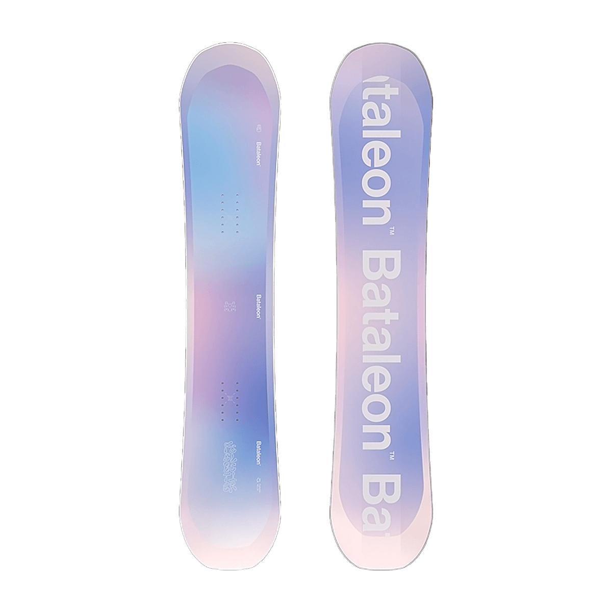 BATALEON WOMEN'S FEELBETTER SNOWBOARD 2025 FRONT AND BOTTOM GRAPHICS