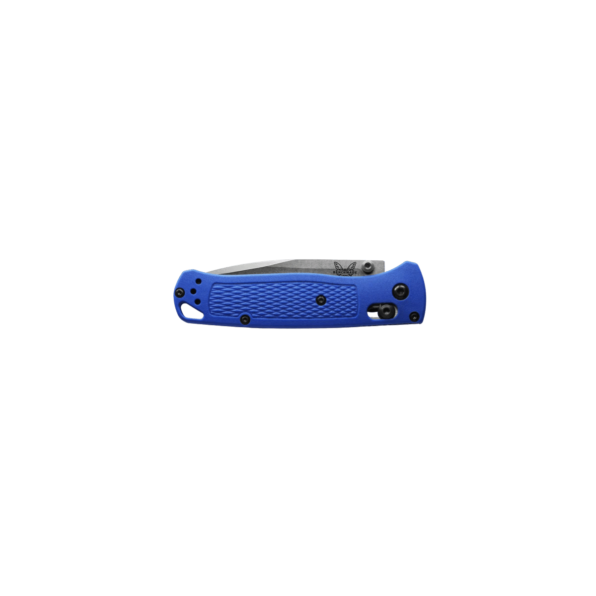 BENCHMADE BUGOUT AXIS DROP POINT - BLUE GRIVORY, FOLDED VIEW