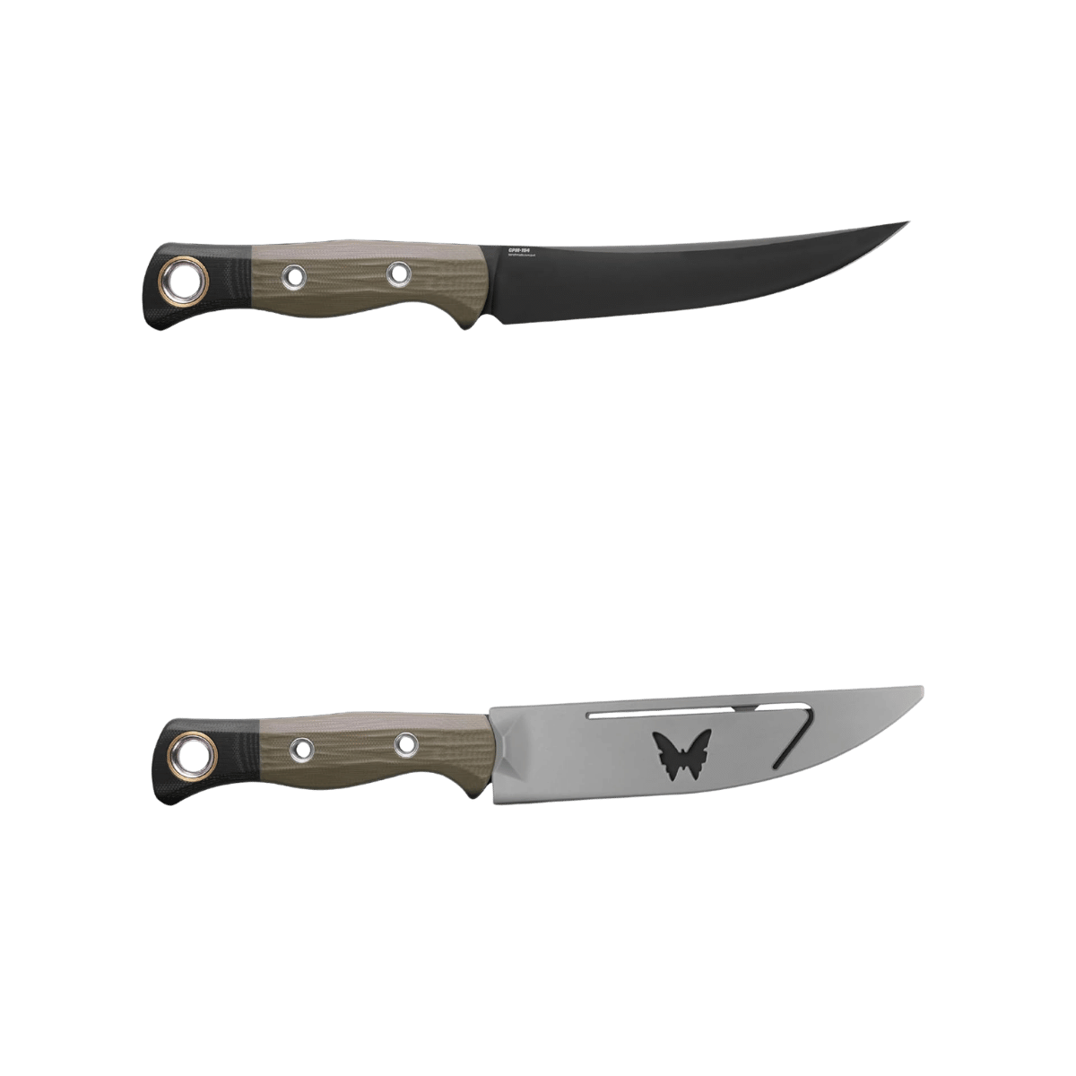 BENCHMADE STATION KNIFE FIXED BLADE - OD GREEN G10 DLC FINISH, KNIFE AND SHEATH
