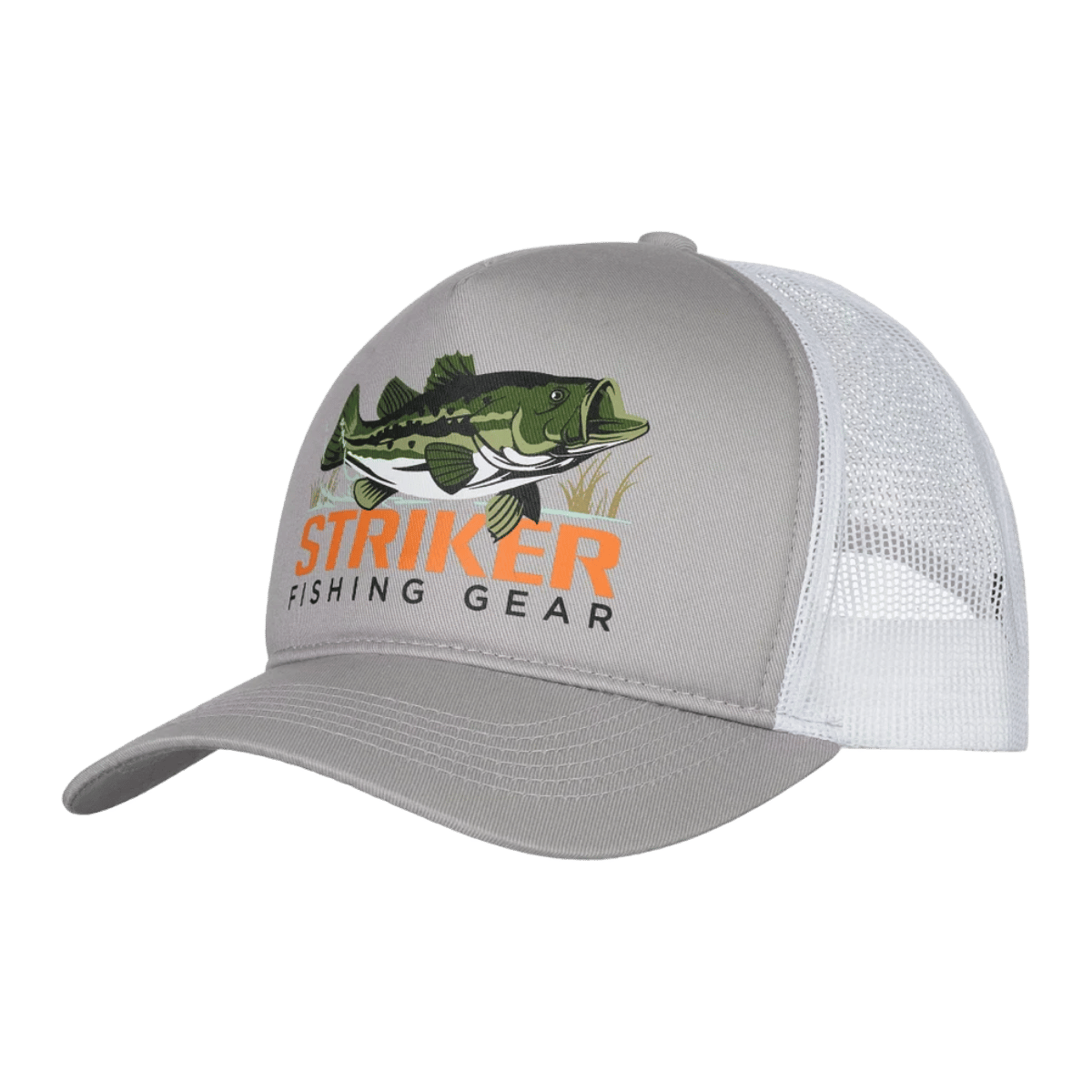 STRIKER BRANDS BIG BUBBA TRUCKER CAP- ONE SIZE - LIGHT GREY/WHITE