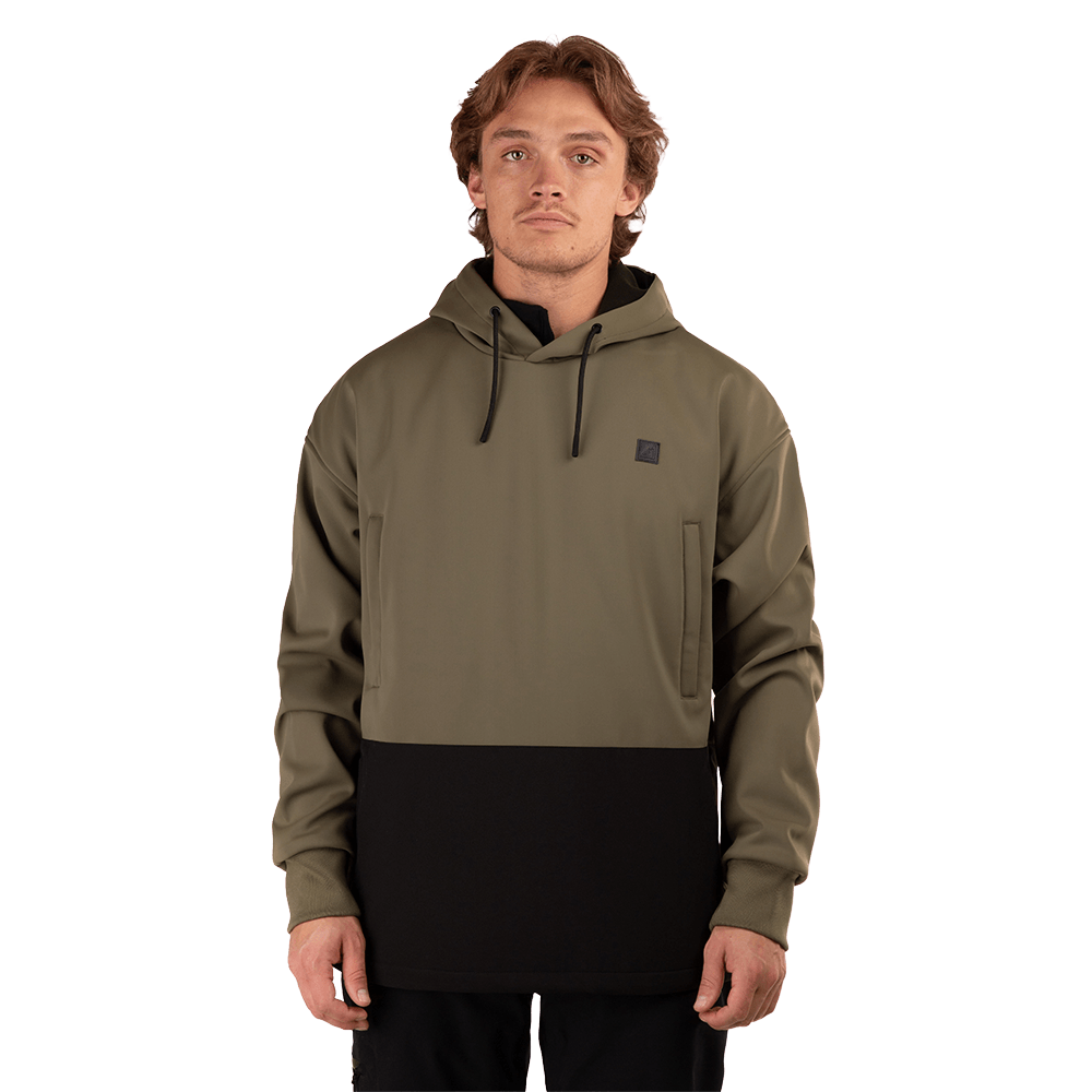 BOULDER GEAR RIDER SOFTSHELL PULLOVER- OLIVE NIGHT