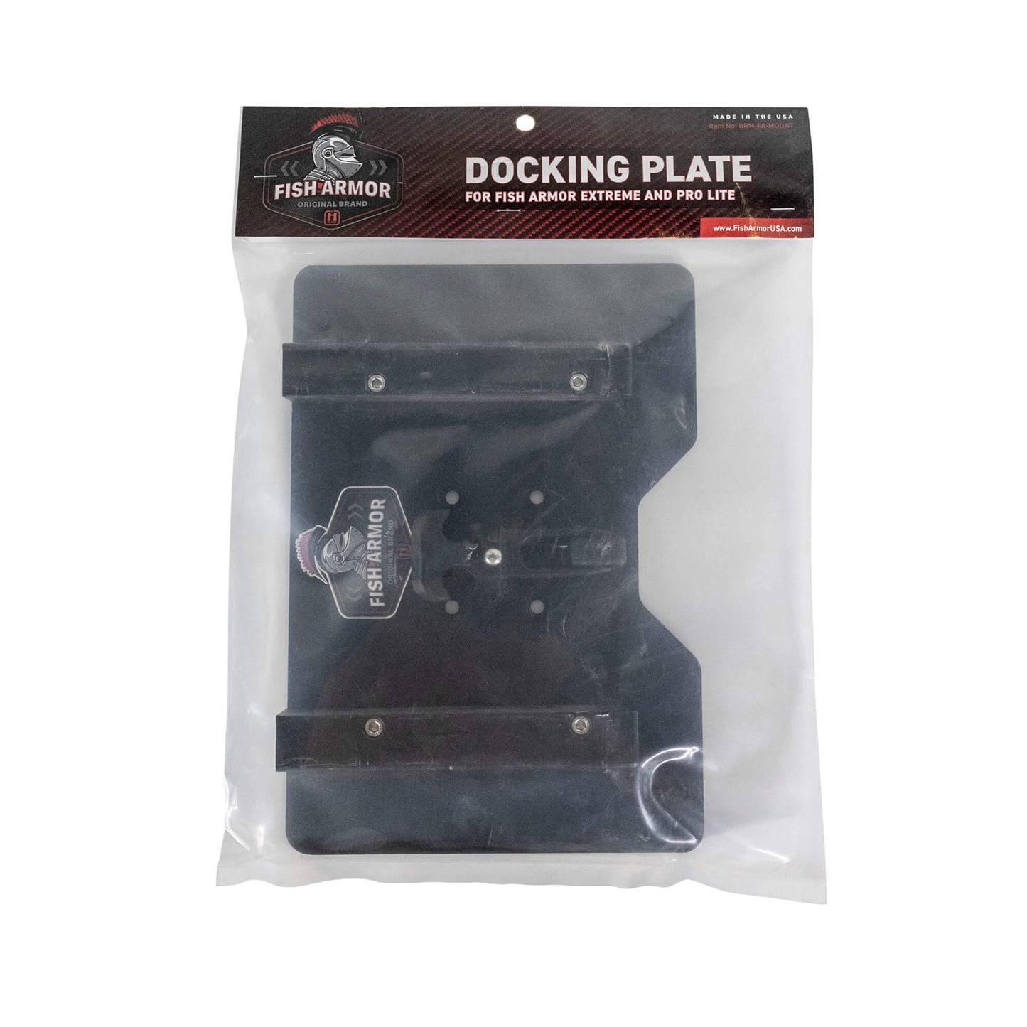 Fish Armor Pro Lite Pole Holder Docking Plate showing it in its package