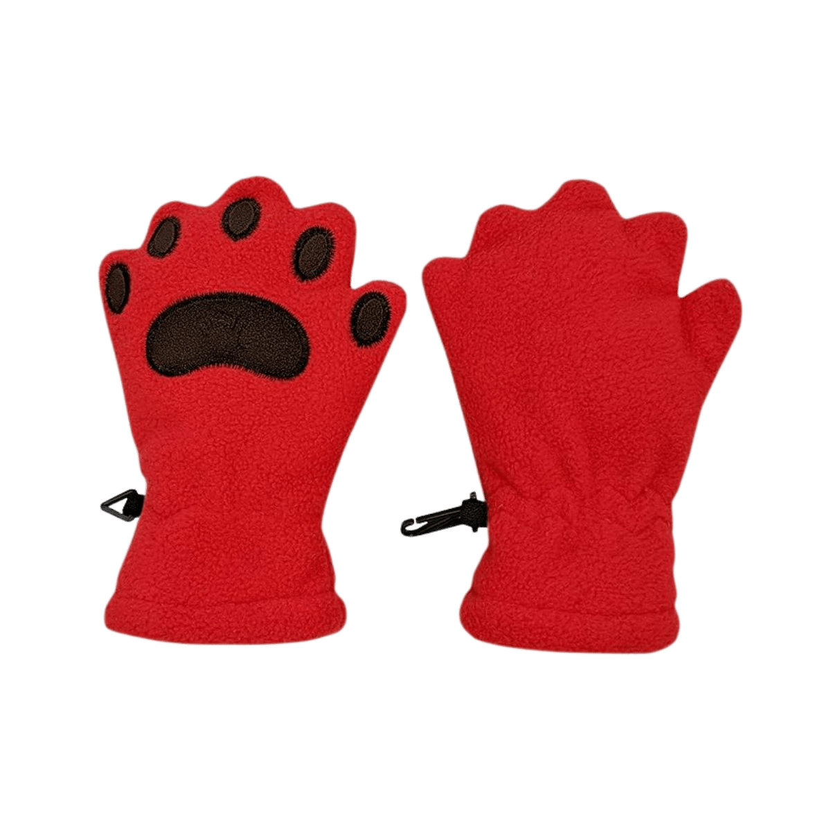 BEAR HANDS INFANT & TODDLER - BEAR PAW FLEECE MITTENS-RED