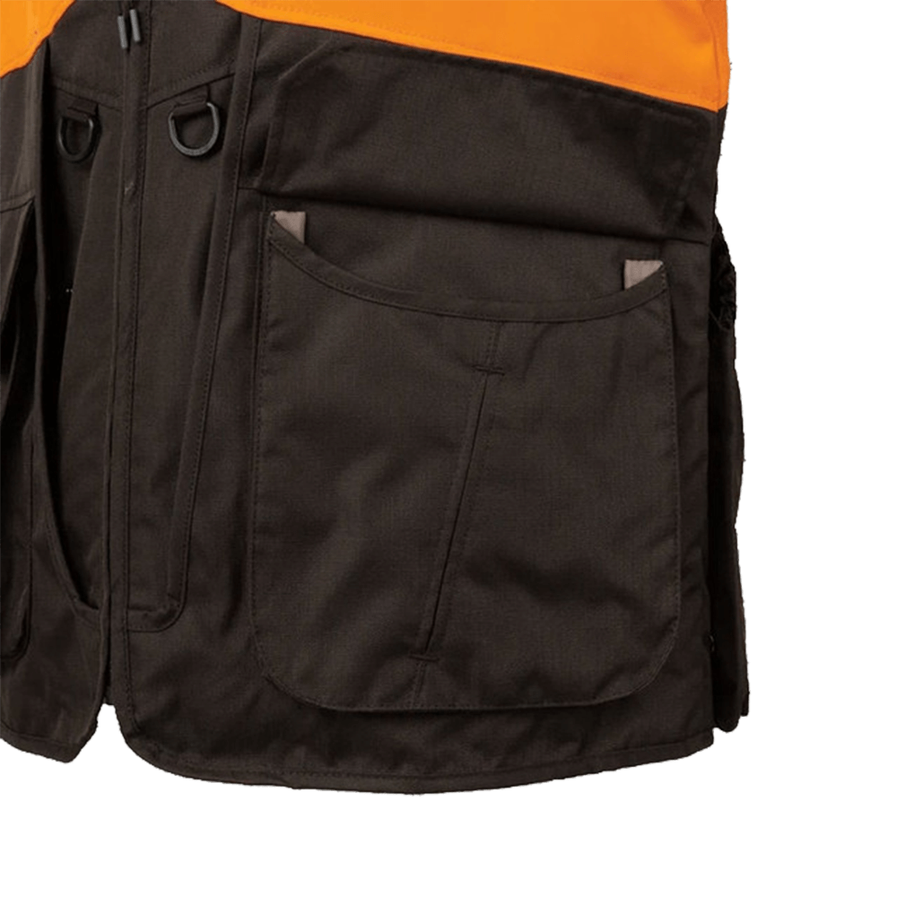 BERETTA COMMAND PRO VEST - BROWN BARK & ORANGE - POCKET VIEW