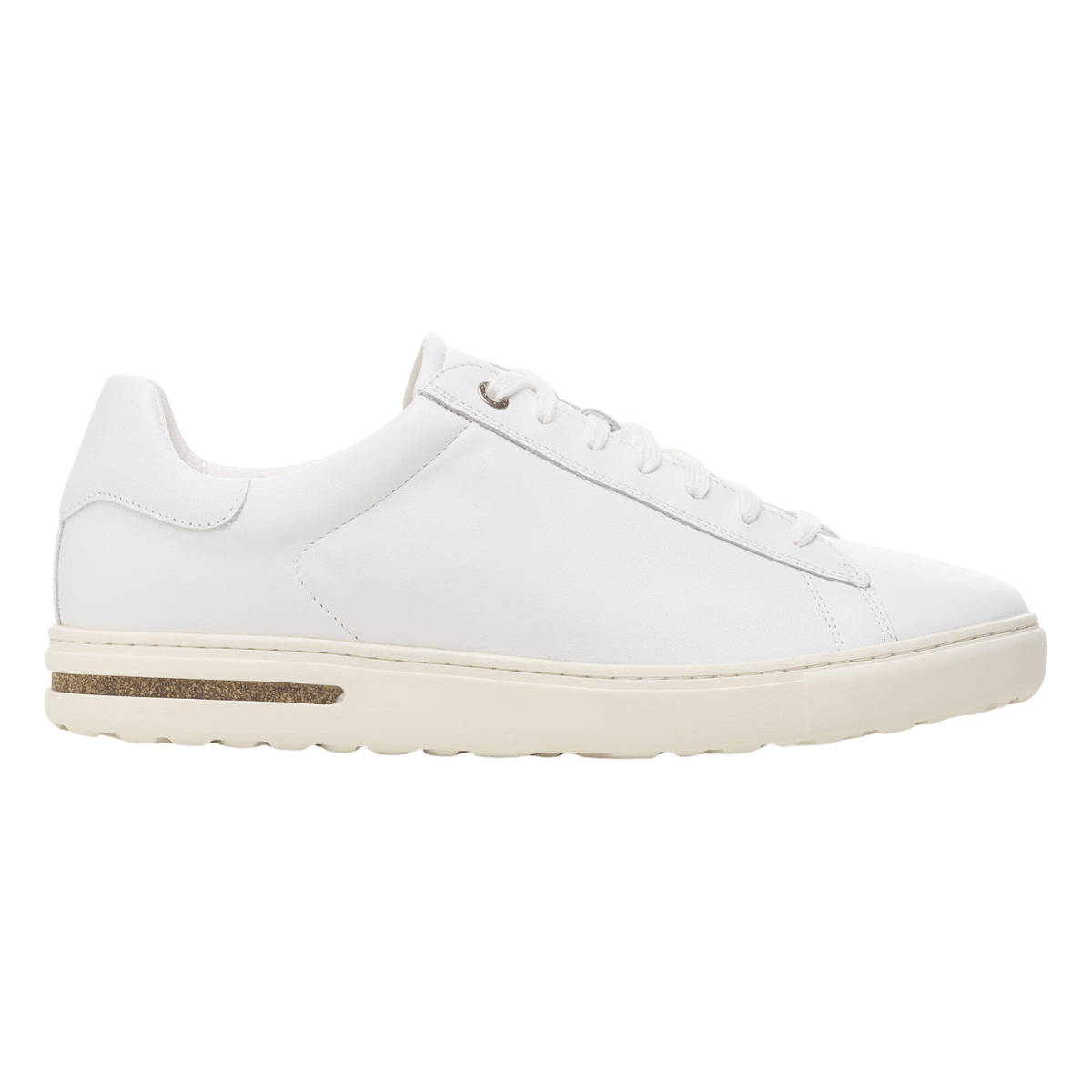 BIRKENSTOCK BEND LOW LEATHER SNEAKER NARROW WHITE SIDE VIEW