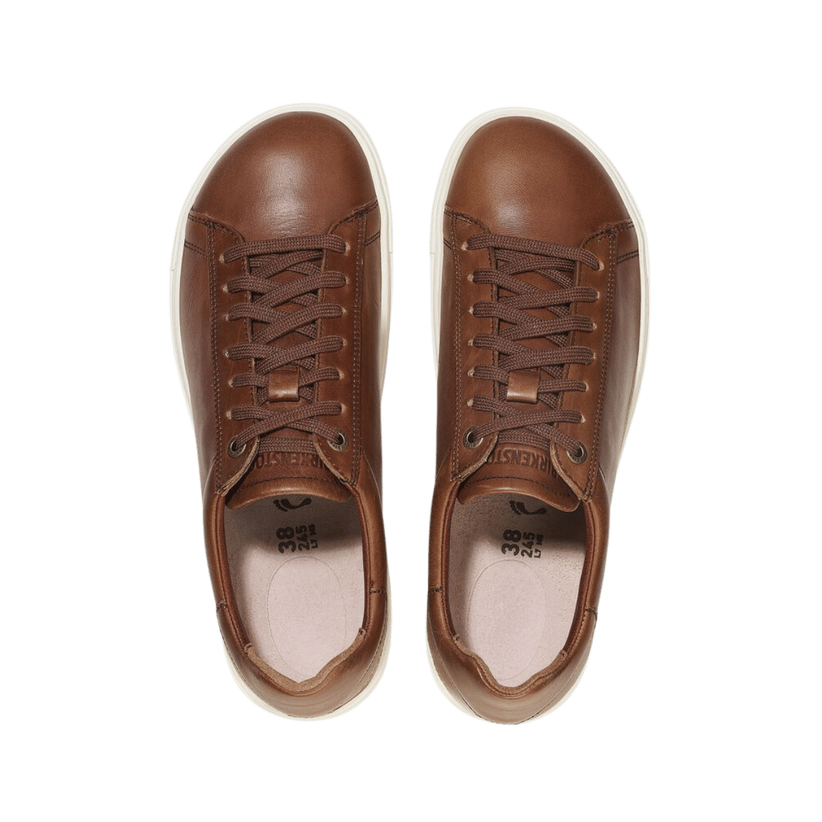 BIRKENSTOCK MEN'S BEND NATURAL LEATHER SNEAKER - COGNAC - TOP-DOWN VIEW