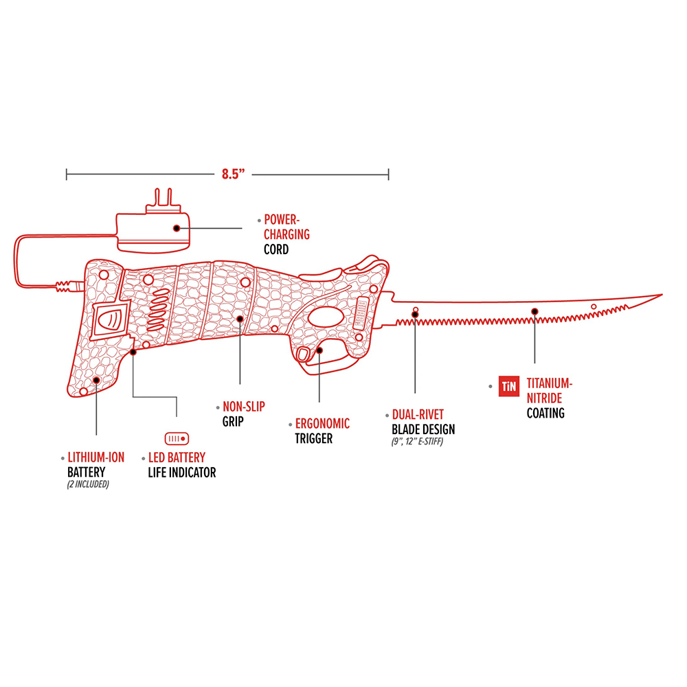 BUBBA BLADE LITHIUM ION CORDLESS FILLET KNIFE 4 BLADES