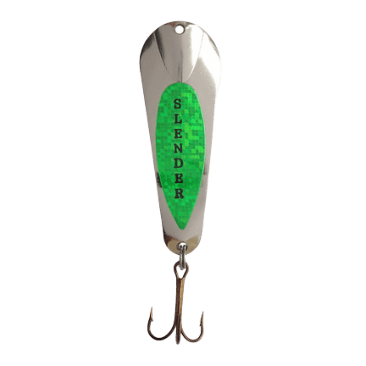 CUSTOM JIGS & SPINS SLENDER SPOON 1/16 OZ - NICKEL/LIME