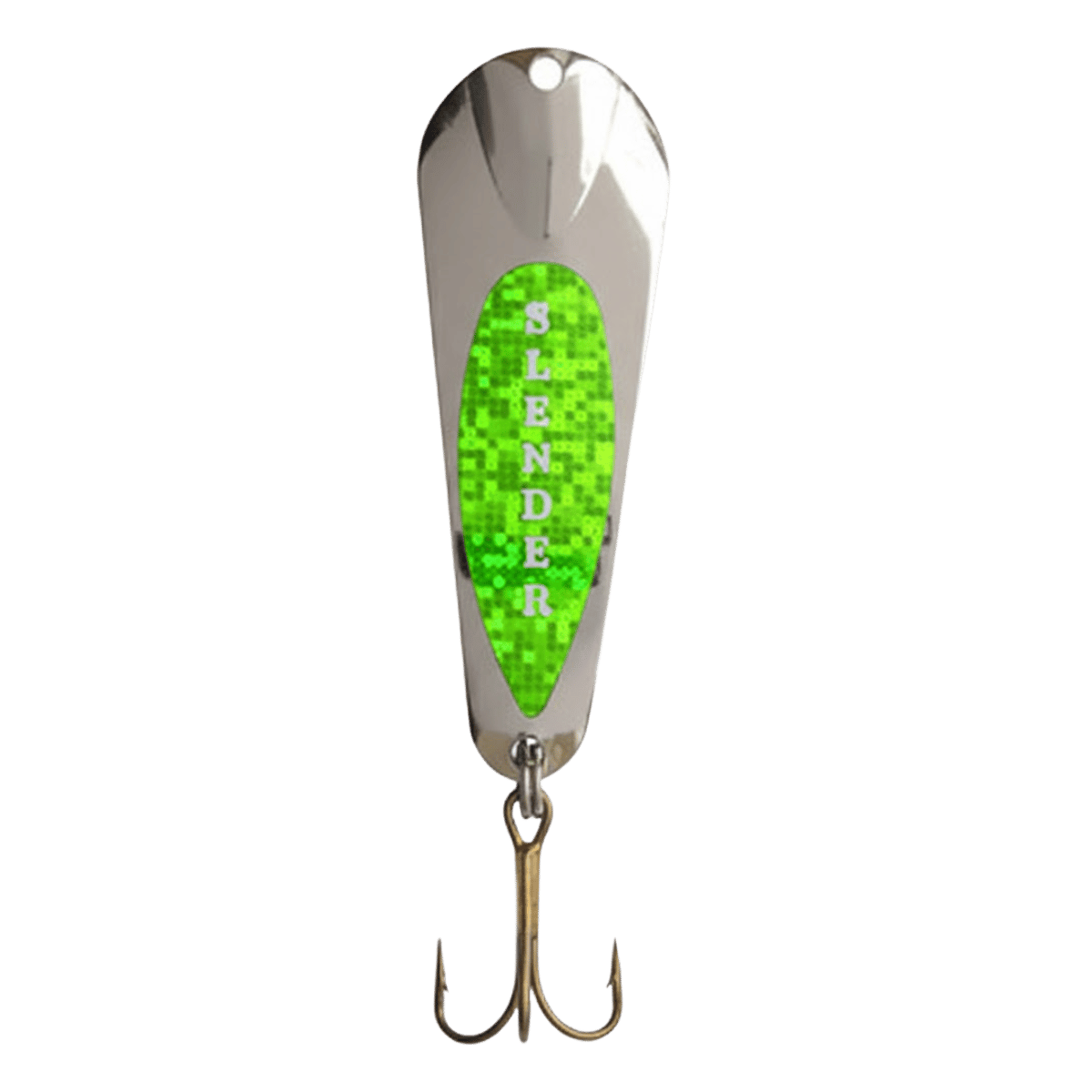 CUSTOM JIGS & SPINS SLENDER SPOON 1/8 OZ - SILVER/LIME