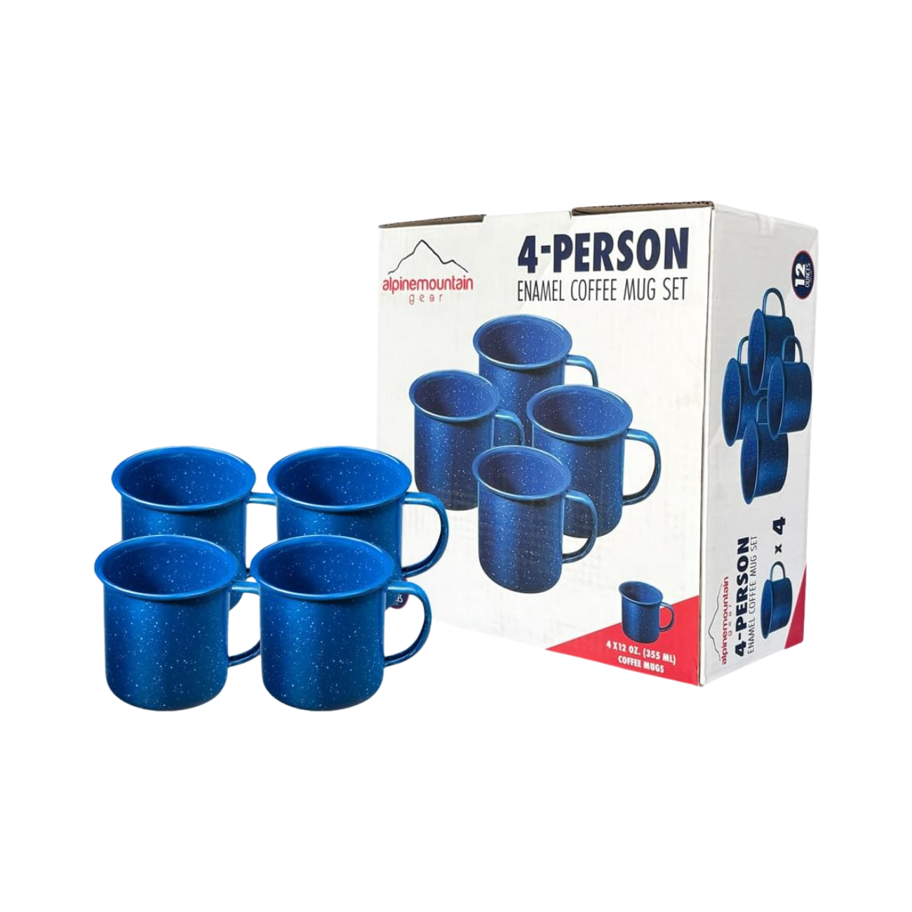 CADDIS 4 PACK ENAMEL MUG BLUE