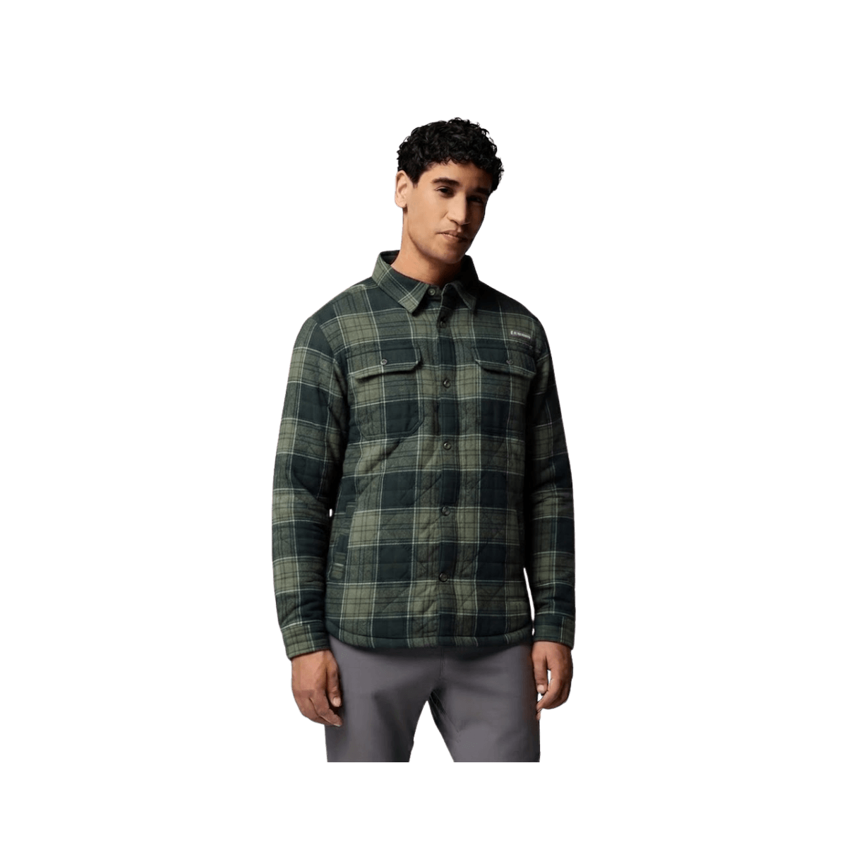 COLUMBIA SADDLE POINT WRM LINED FLANNEL GREENSCAPE