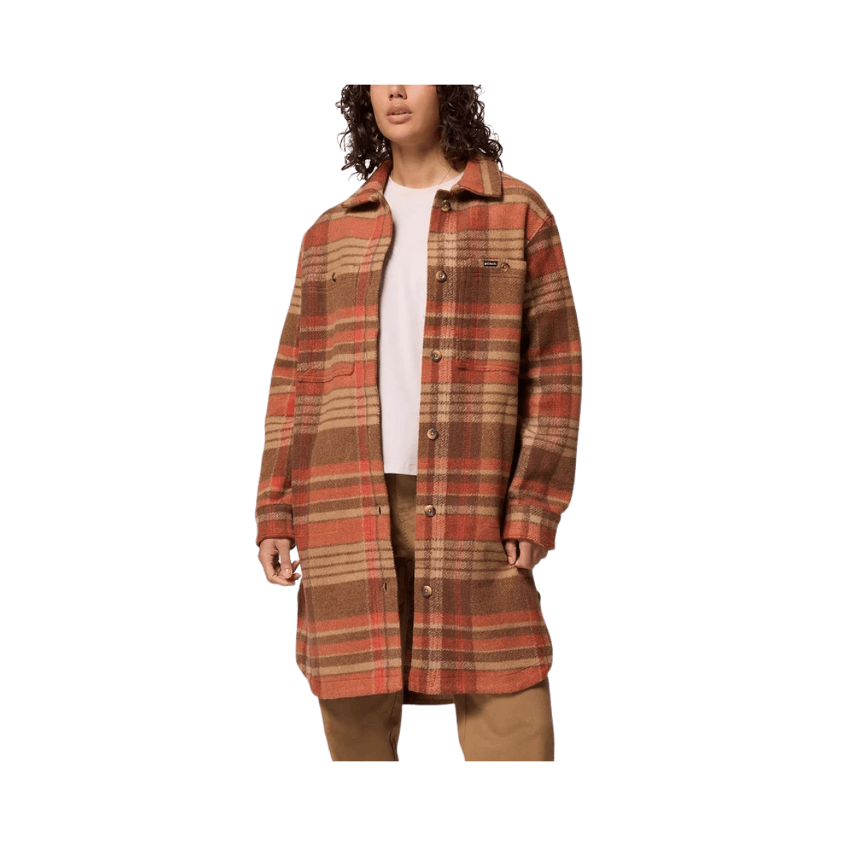 COLUMBIA W WILDEST VNTR LNG FLEECE COAT TOBACCO