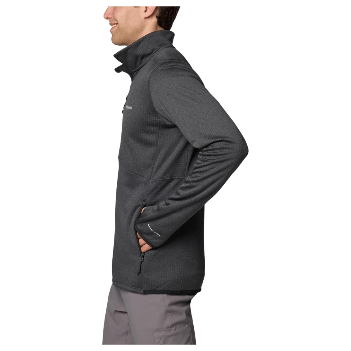 COLUMBIA MEN'S PARK VIEW FLEECE FULL ZIP JACKET - BLACK HEATHER - SIDE VIEW WW