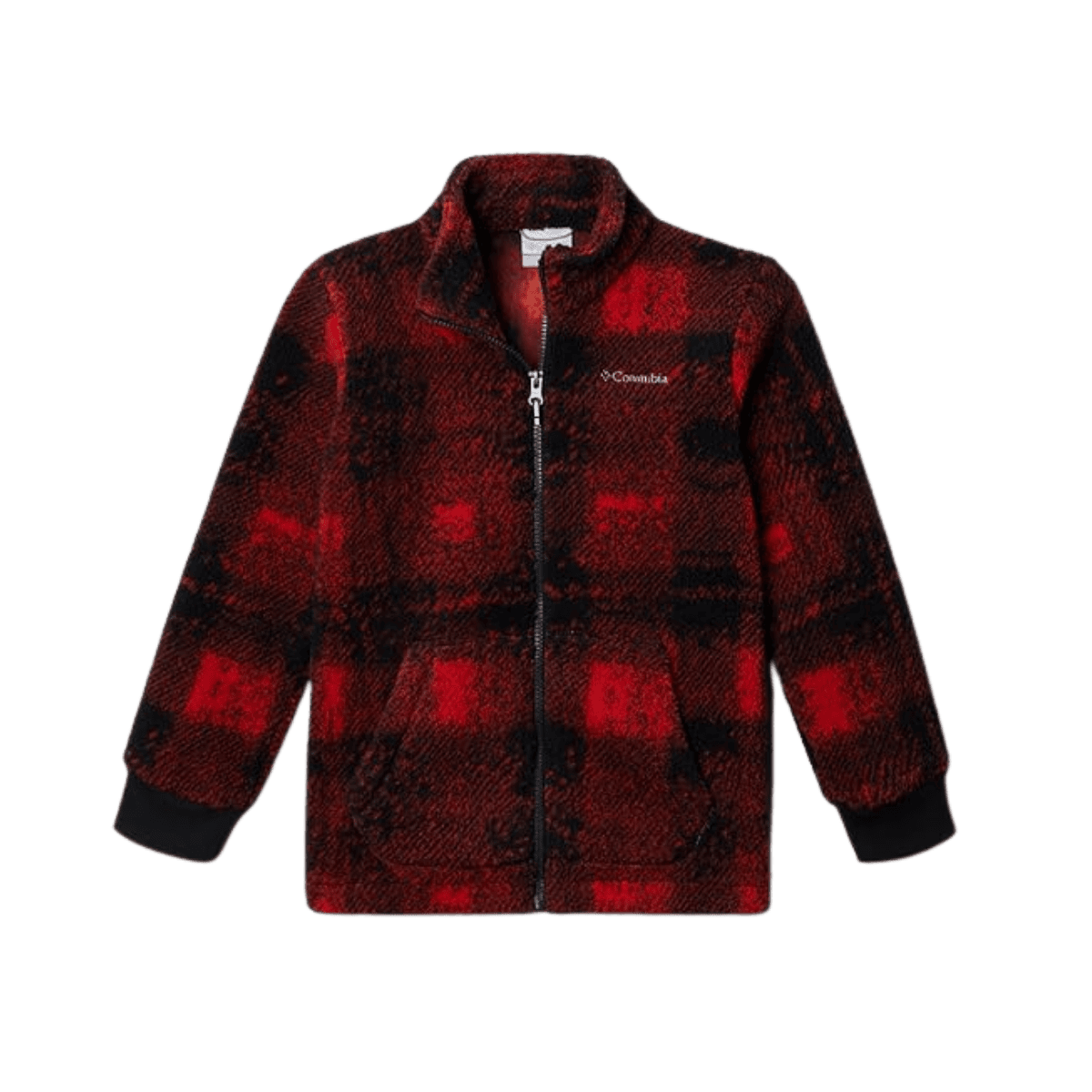 COLUMBIA BOYS' RUGGED RIDGE II PRINT SHERPA FULL ZIP JACKET - SAIL