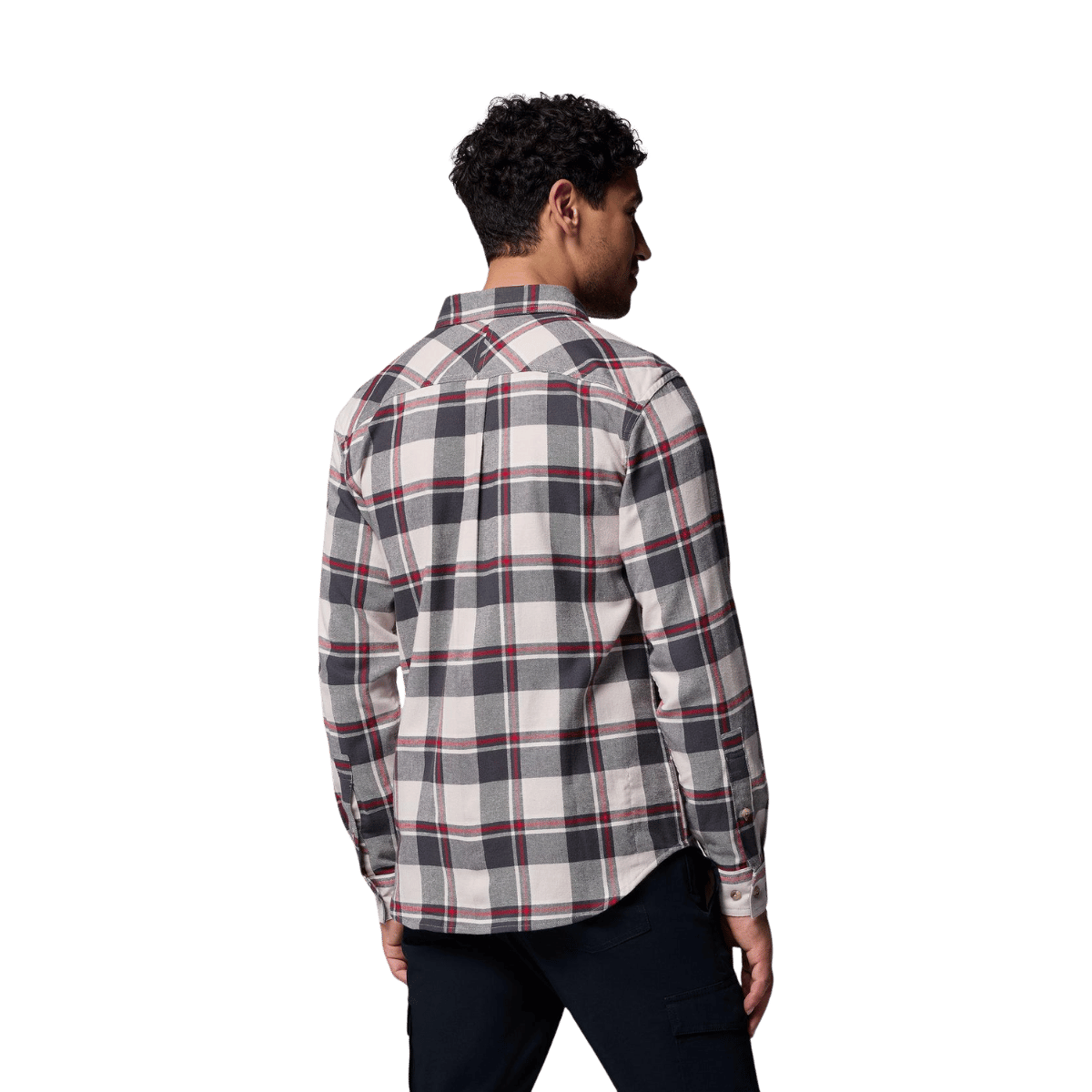 COLUMBIA FLARE GUN STRETCH FLANNEL - DARK STONE TRAILS WW BACK