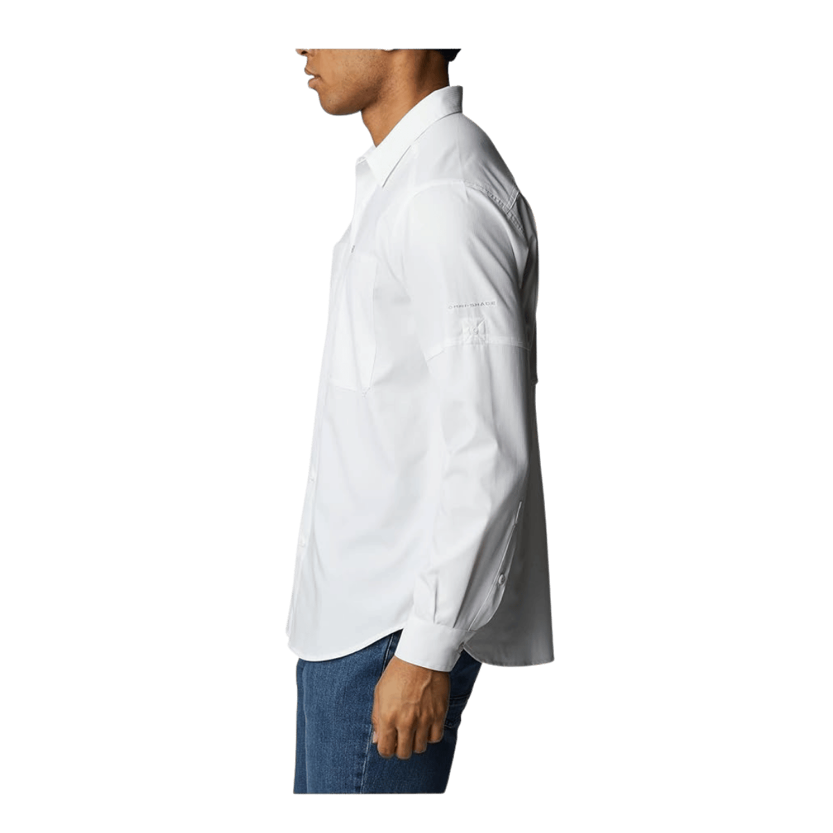 COLUMBIA MEN'S SILVER RIDGE UTILITY LITE LONGSLEEVE - WHITE - SIDE VIEW